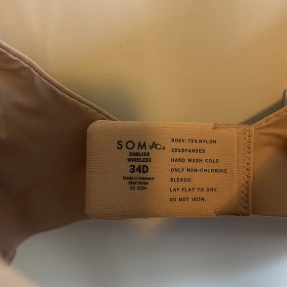NWT Soma Enbilss Wireless Bra 34D - Picture 2 of 4